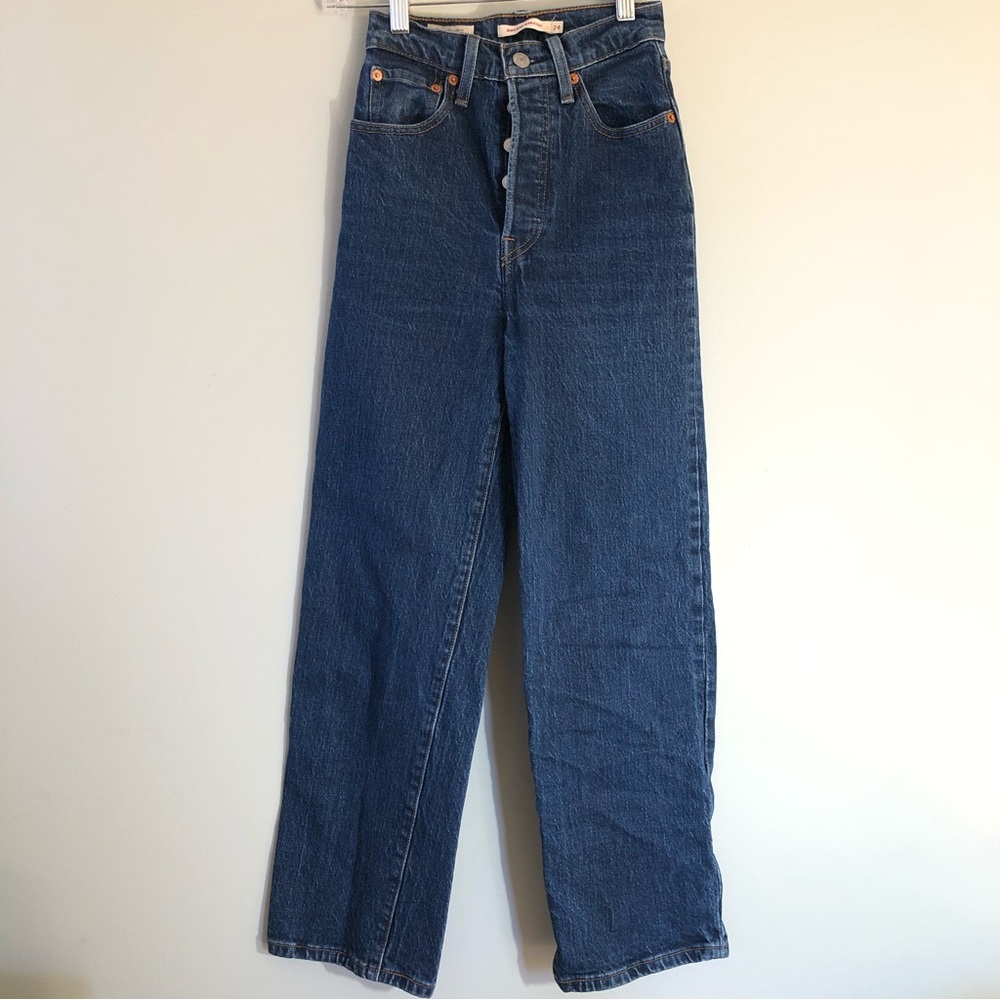 Levi’s Premium Ribcage Straight Ankle Jeans Button Fly Denim 24